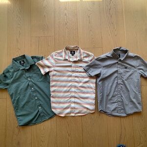 Big Boys Volcom/RVCA Short Sleeve Button-Up Shirts (Lot of 3)